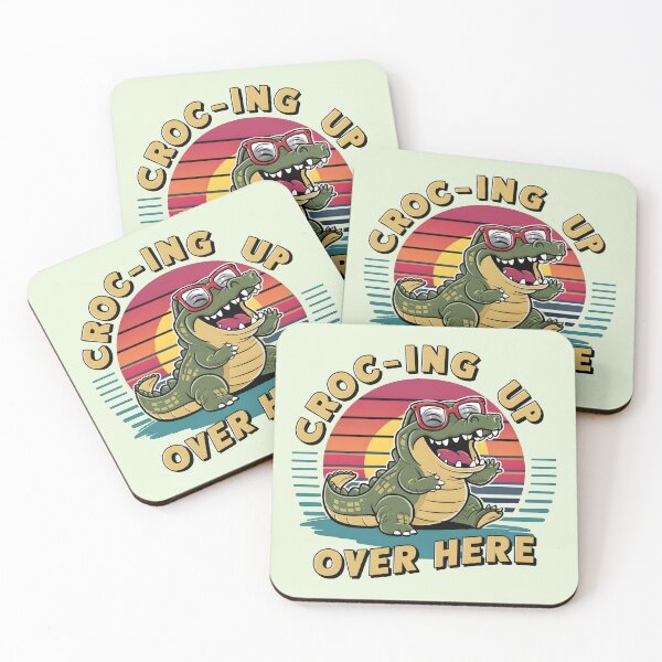 Item preview, Croc-ing Up Over Here – Funny Crocodile Pun  designed and sold by Jollys-ArtShop.