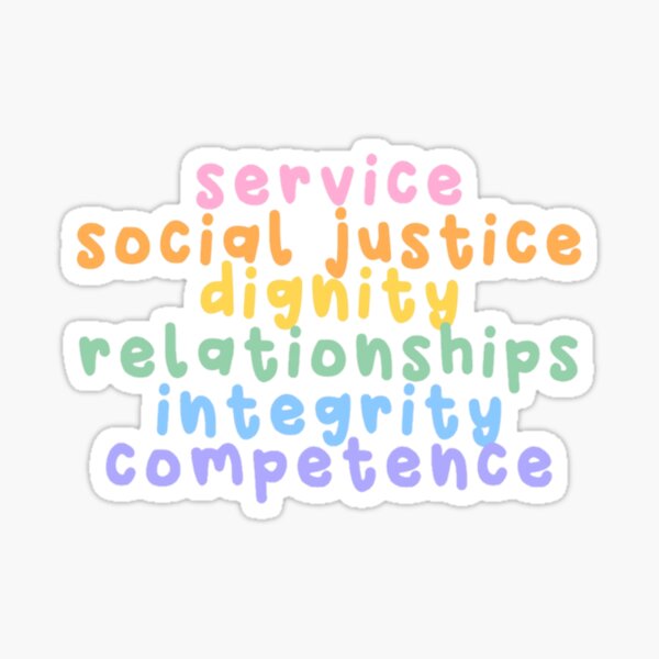 Item preview, social work core values designed and sold by Alyssa Paige.