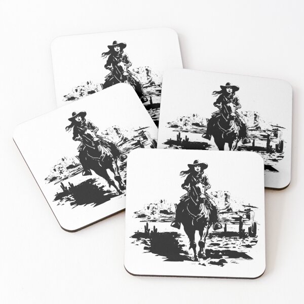 Item preview, Cowgirl Rancher Mojave Desert Horses Wild Western Woman designed and sold by inkoutninja.