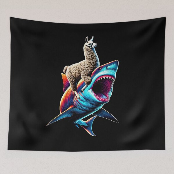 Item preview, Funny Llama Riding Shark Alpaca Lover designed and sold by Kimberley King Art  King Art.