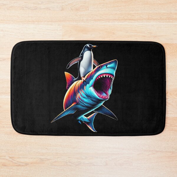 Item preview, Funny Penguin Riding Shark Penguin Lover designed and sold by Kimberley King Art  King Art.