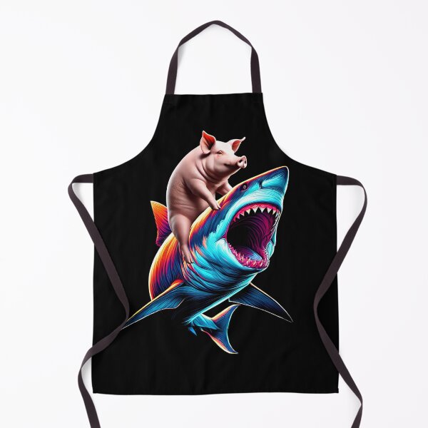 Item preview, Funny Pig Riding Shark Pig Lover designed and sold by Kimberley King Art  King Art.
