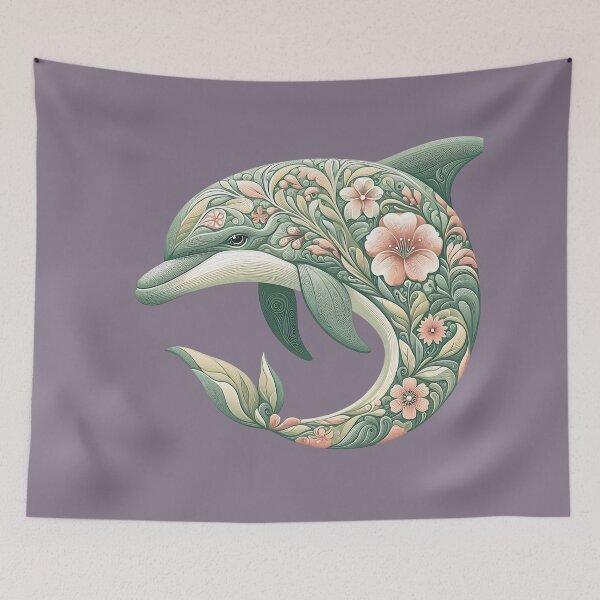 Item preview, Bottlenose Dolphin Botanical Nature Art Illustration designed and sold by BirdsnStuff.
