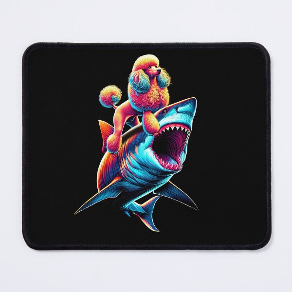 Item preview, Funny Poodle Riding Shark Poodle Lover designed and sold by Kimberley King Art  King Art.