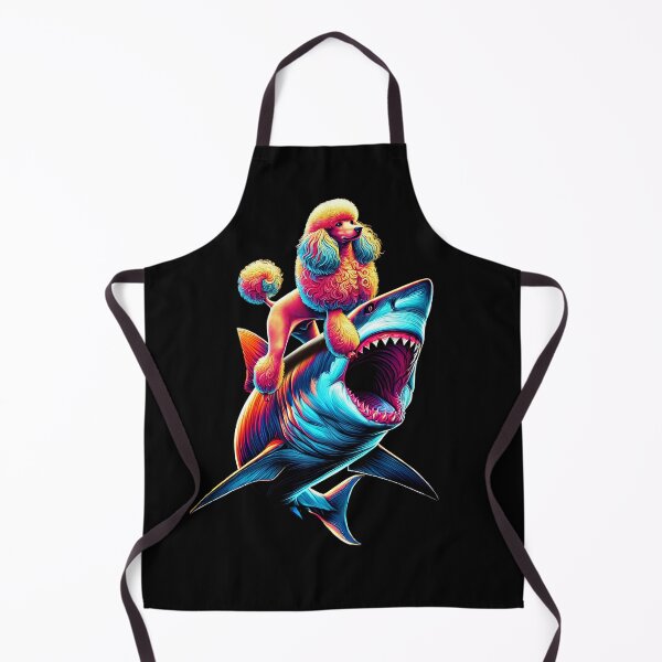 Item preview, Funny Poodle Riding Shark Poodle Lover designed and sold by Kimberley King Art  King Art.
