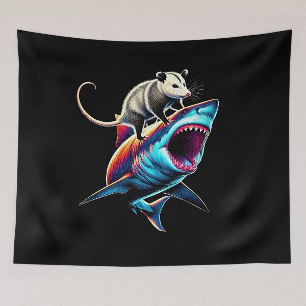 Item preview, Funny Possum Riding Shark Opossum Lover designed and sold by Kimberley King Art  King Art.