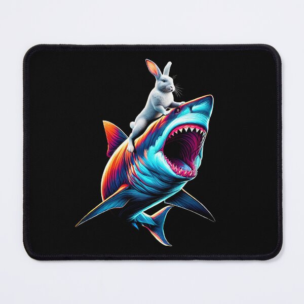 Item preview, Funny Rabbit Riding Shark Rabbit Lover designed and sold by Kimberley King Art King Art.