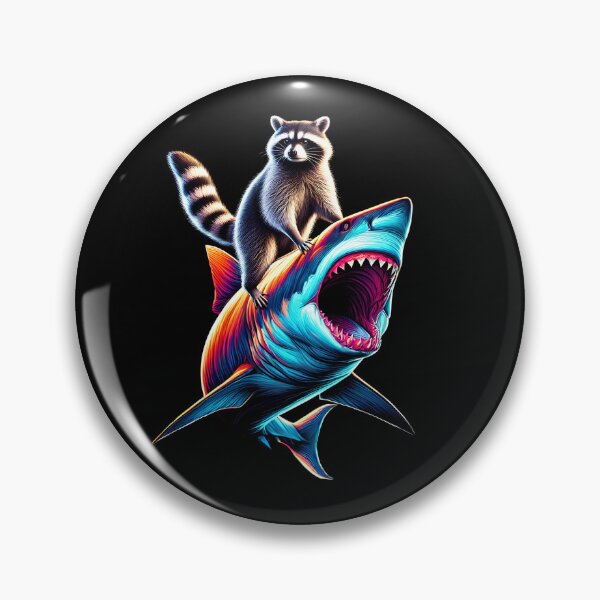 Item preview, Funny Raccoon Riding Shark Lover designed and sold by Kimberley King Art  King Art.