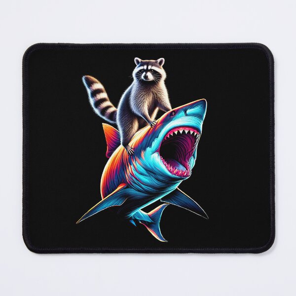 Item preview, Funny Raccoon Riding Shark Lover designed and sold by Kimberley King Art  King Art.