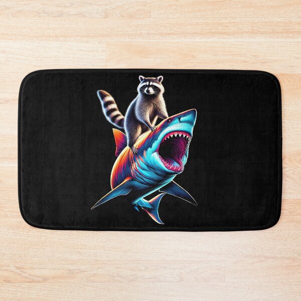 Item preview, Funny Raccoon Riding Shark Lover designed and sold by Kimberley King Art  King Art.