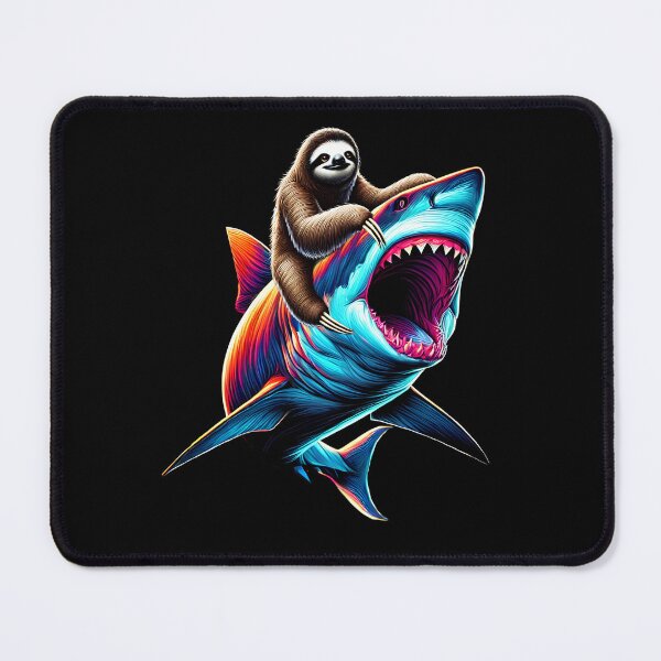 Item preview, Funny Sloth Riding Shark Sloth Lover designed and sold by Kimberley King Art King Art.