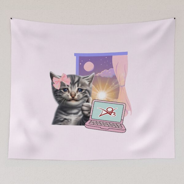 Item preview, Kitten Up All Night Reading designed and sold by st4rlit3 st4rbrit3.