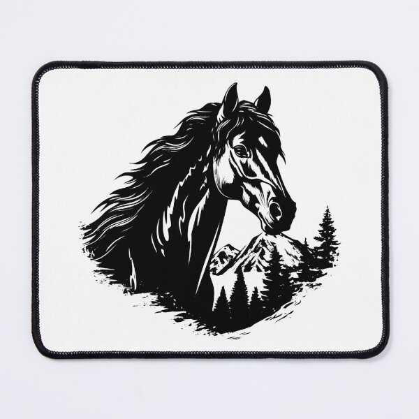 Item preview, Horse Head Farm Ranch Rustic Trees Arabian Stallion Mare Mountain designed and sold by inkoutninja.