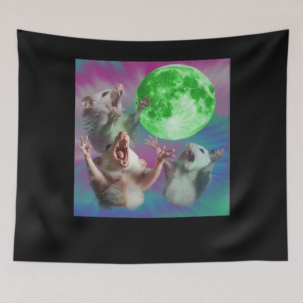 Item preview, Possum Moon Howling Opossum 3 Head Funny Weird Cursed  Color designed and sold by MOHAMED FRASER.