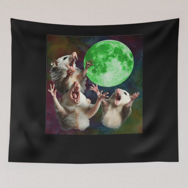 Item preview, Possum Moon Howling Opossum 3 Head Funny Weird Cursed  designed and sold by MOHAMED FRASER.