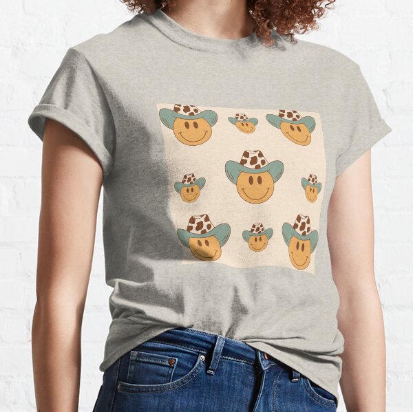 Item preview, Smiley Face Cowboy Cow Print teal Hat  designed and sold by RaddyMae.