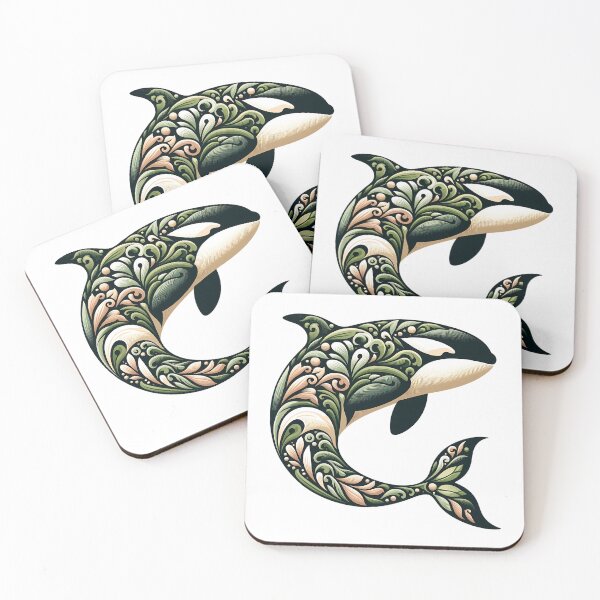 Item preview, Killer Whale Botanical Nature Art Illustration2 designed and sold by BirdsnStuff.