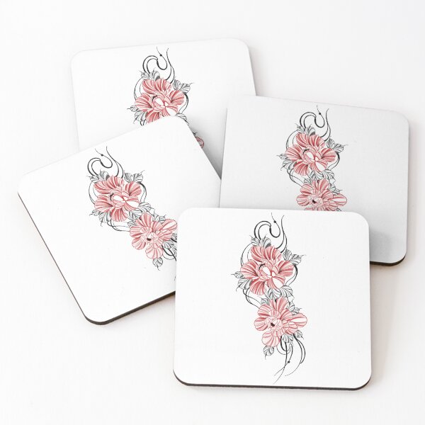 Item preview, Red flowers and suminagashi designed and sold by 7Delamancha.