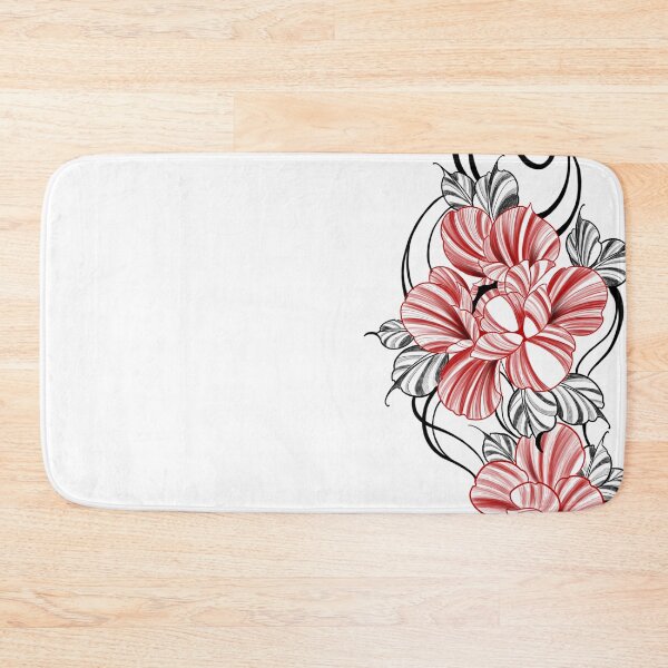 Item preview, Red flowers and suminagashi designed and sold by 7Delamancha.