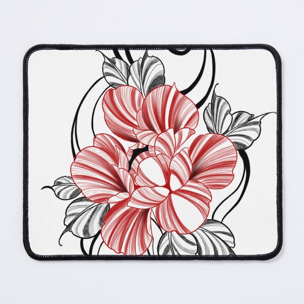 Item preview, Red flowers and suminagashi designed and sold by 7Delamancha.