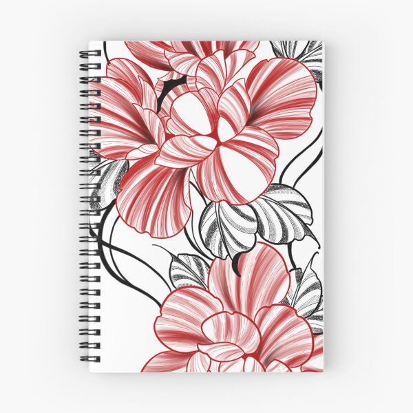 Item preview, Red flowers and suminagashi designed and sold by 7Delamancha.