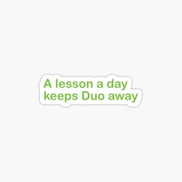 Artikel-Vorschau von Duolingo-Lektionsaufkleber, designt und verkauft von goodmarissa.