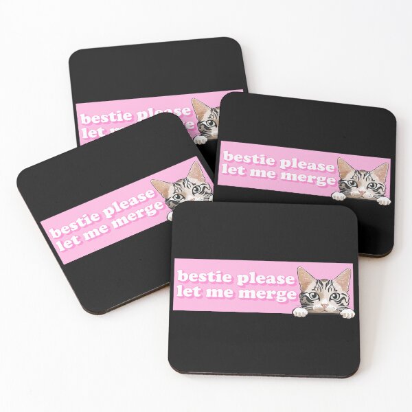 Item preview, Bestie Please Let Me Merge Funny Cat Meme Bumper For Car designed and sold by Dapper-Art.