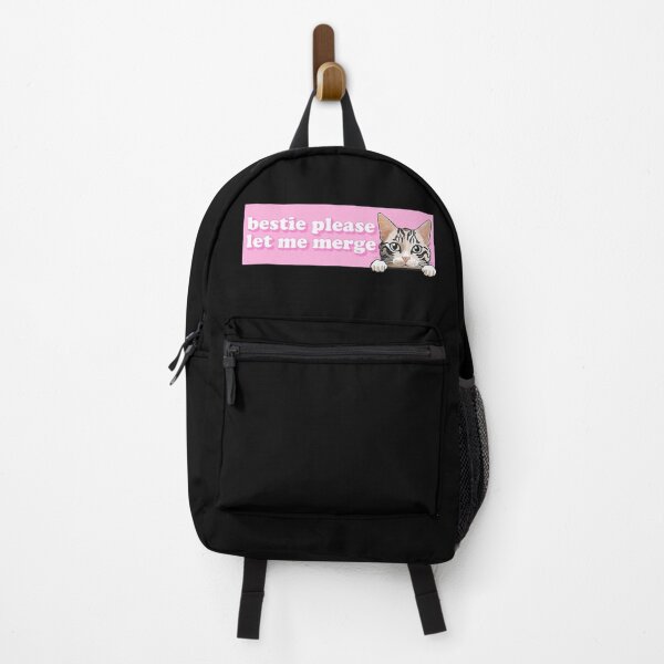 Item preview, Bestie Please Let Me Merge Funny Cat Meme Bumper For Car designed and sold by Dapper-Art.