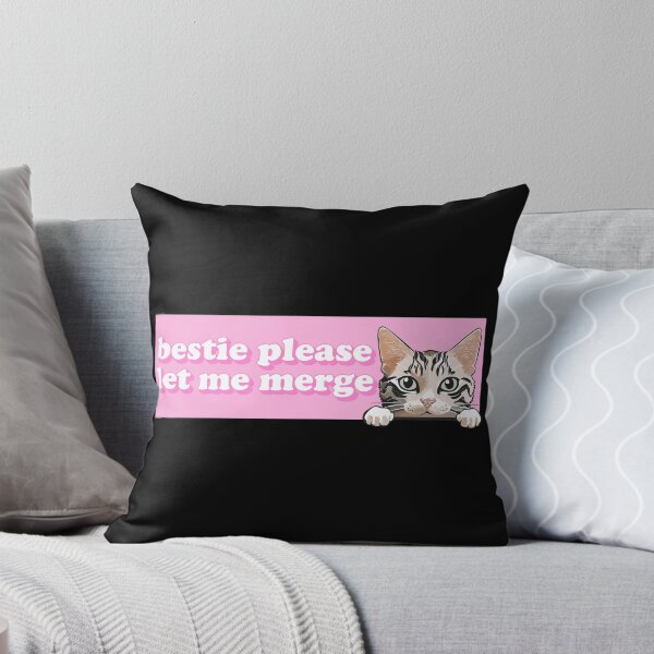 Item preview, Bestie Please Let Me Merge Funny Cat Meme Bumper For Car designed and sold by Dapper-Art.