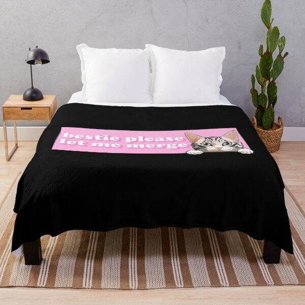 Item preview, Bestie Please Let Me Merge Funny Cat Meme Bumper For Car designed and sold by Dapper-Art.