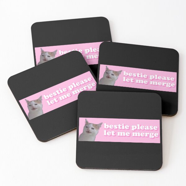 Item preview, Bestie Please Let Me Merge Funny Sad Cat Meme Bumper For Car designed and sold by Dapper-Art.