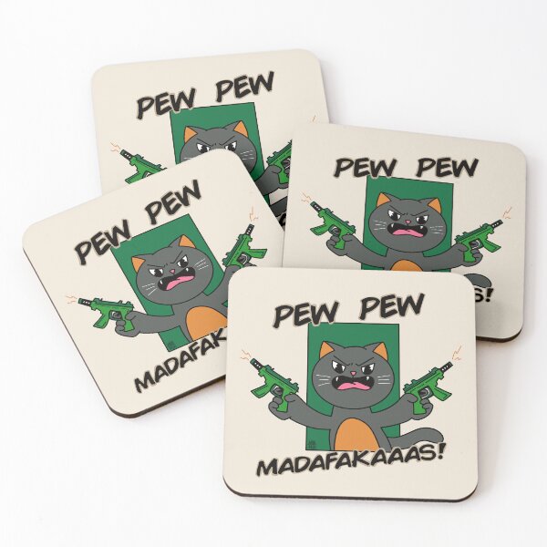 Item preview, PEW PEW MADAFAKAS FUNNY CAT GUN HANDS designed and sold by aydapadi.