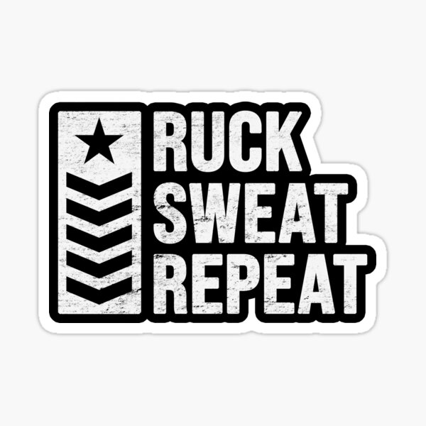 Vista previa del artículo con la obra «Repetición de Ruck Sweat», diseñado y vendido por Office Geek Shop.