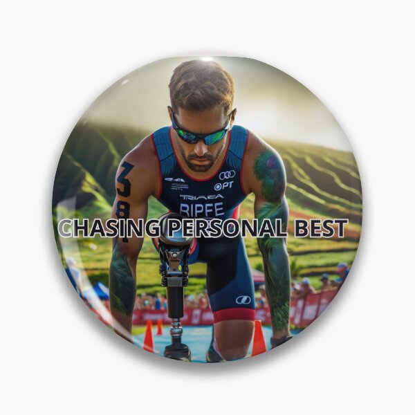 Item preview, Chasing Personal Best – Motivational Triathlon Athlete Design designed and sold by Triathlongram.