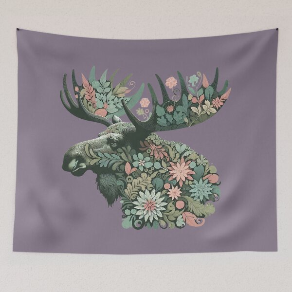 Item preview, Moose Botanical Nature Art Illustration2 designed and sold by BirdsnStuff.