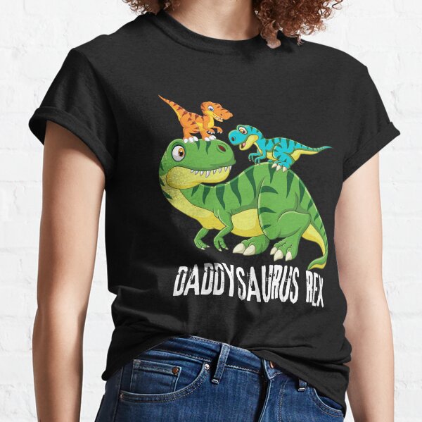 Vista previa del artículo con la obra «Papá Daddysaurus Rex (2 niños) dinosaurio Día del Padre», diseñado y vendido por OminMim.