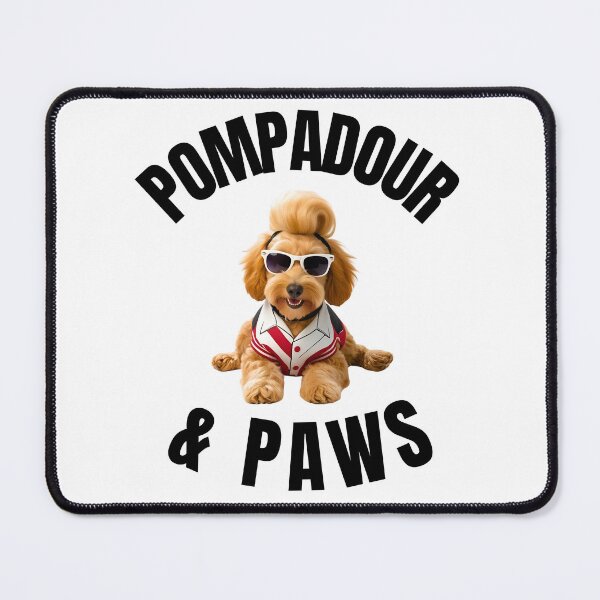 Item preview, Pompadour & Paws – 1950s Greaser Goldendoodle Retro Design designed and sold by Fredster1966.
