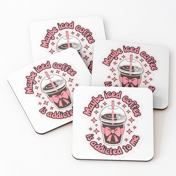 Item preview, Iced Coffee Addiction Pink Sticker for Coffee Lovers designed and sold by Artyx_Design.