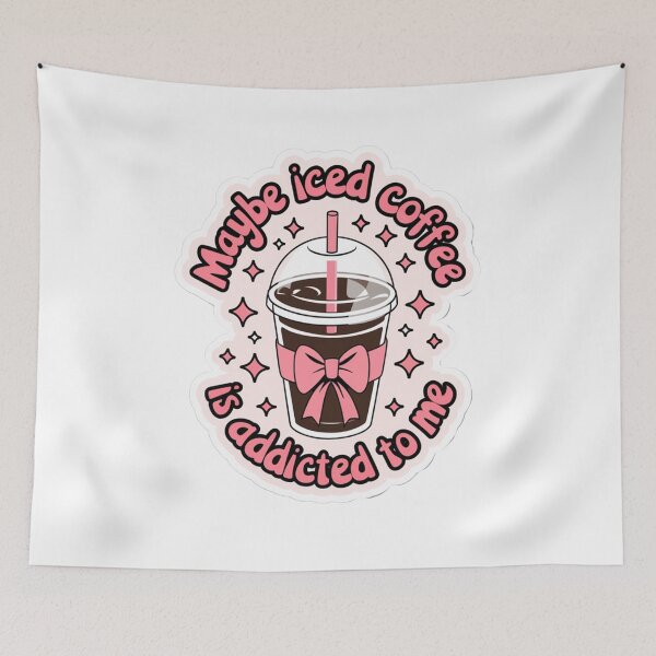 Item preview, Iced Coffee Addiction Pink Sticker for Coffee Lovers designed and sold by Artyx_Design.