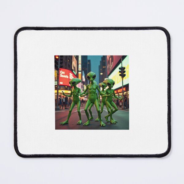 Item preview, Groovy Green Aliens’ Conga Chaos – Sci-Fi Times Square designed and sold by Srahul.