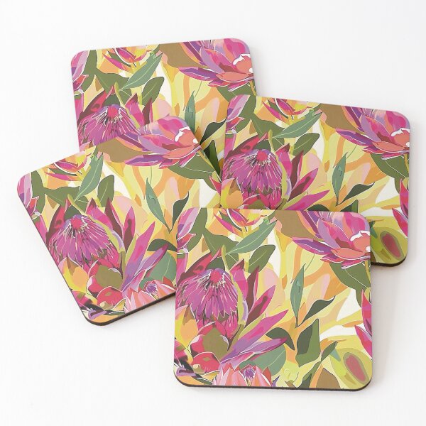 Item preview, King Protea color print, continuous pattern designed and sold by Artlizzard.