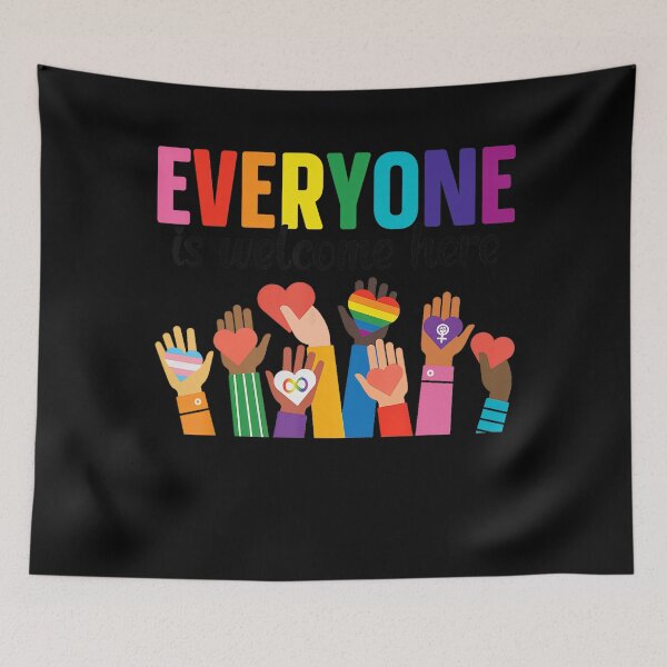Item preview, Everyone Is Welcome Here Funny Trans Gay LGBTQ Vintage designed and sold by FantasyFablesC.