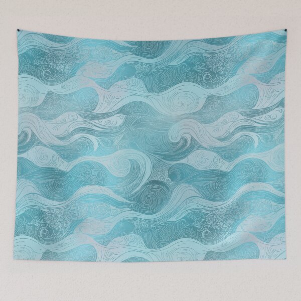 Item preview, Coastal Waves – Hand-Drawn Ocean Pattern designed and sold by MindFulStudios.