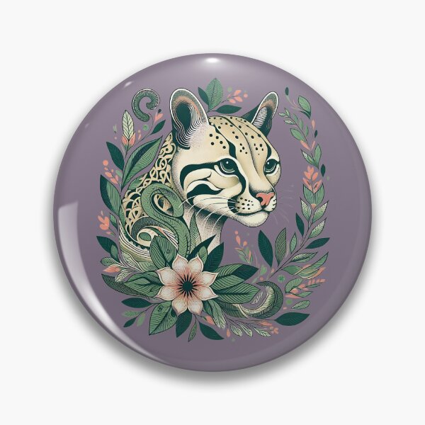 Item preview, Ocelot Cat Botanical Nature Art Illustration designed and sold by BirdsnStuff.