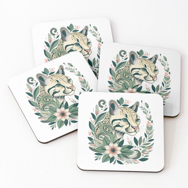 Item preview, Ocelot Cat Botanical Nature Art Illustration designed and sold by BirdsnStuff.