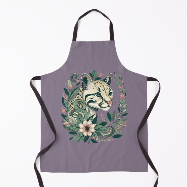 Item preview, Ocelot Cat Botanical Nature Art Illustration designed and sold by BirdsnStuff.