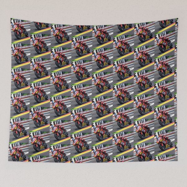 Item preview, Tucked Sportbike Rider On Red And Yellow Superbike designed and sold by Moto Graphix.