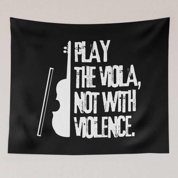 Item preview, Play The Viola Not With Violence White Strings Speak designed and sold by SplashTastic.