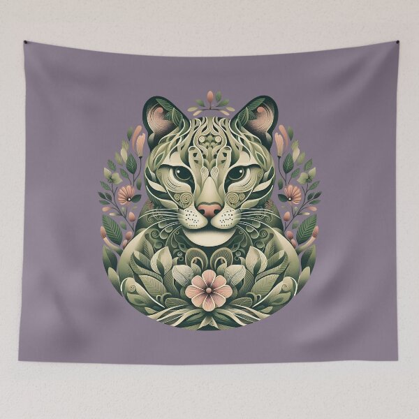 Item preview, Ocelot Cat Botanical Nature Art Illustration4 designed and sold by BirdsnStuff.