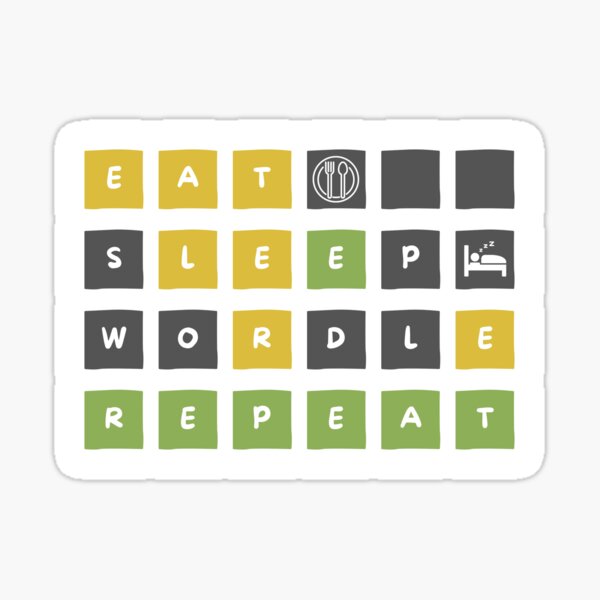 Vista previa del artículo con la obra «Comer, dormir, repetir Wordle - Amantes de Wordle», diseñado y vendido por Kdramasaddict.
